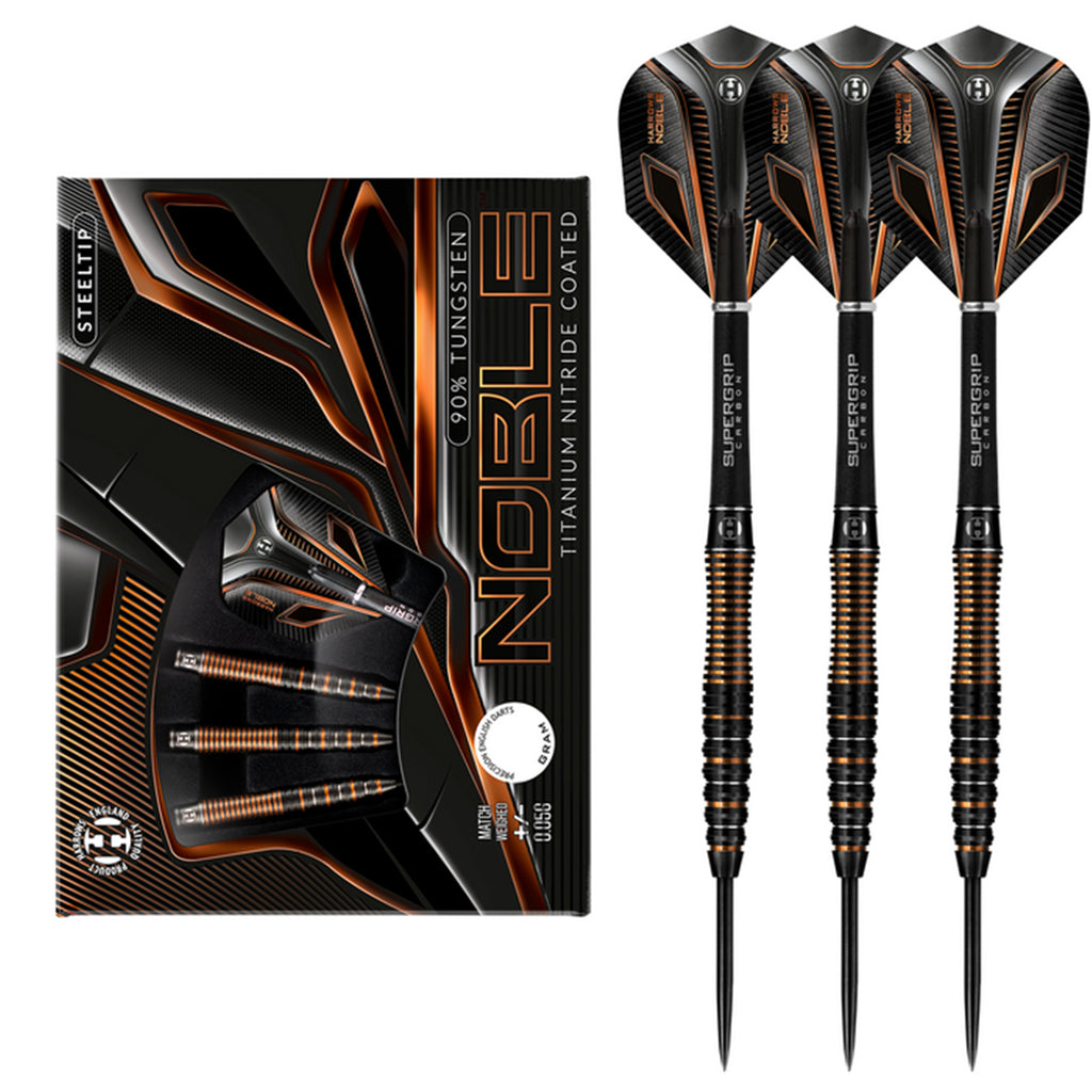 Harrows Noble 90% Tungsten Steel Tip Darts Black – Greaves Sports