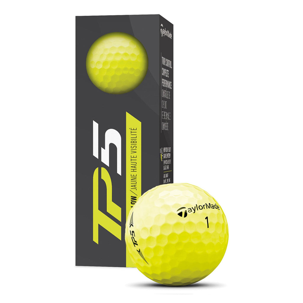 TaylorMade TP5 Golf Ball 2021 12 Pack (Yellow) Greaves Sports