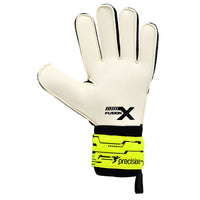 PrecisionGK Fusion X Flat Cut Finger Protect GK Gloves in yellow.