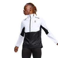 ON Weather running jacket in White/Black.