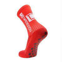 Tapedesign all round classic grip sock in red.