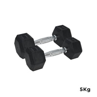 Pro Hex Dumbbell Rubber Coated (Pair)
