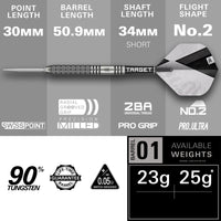 Beau Greaves G1 90% Tungsten - Swiss Point Steel Tip Darts