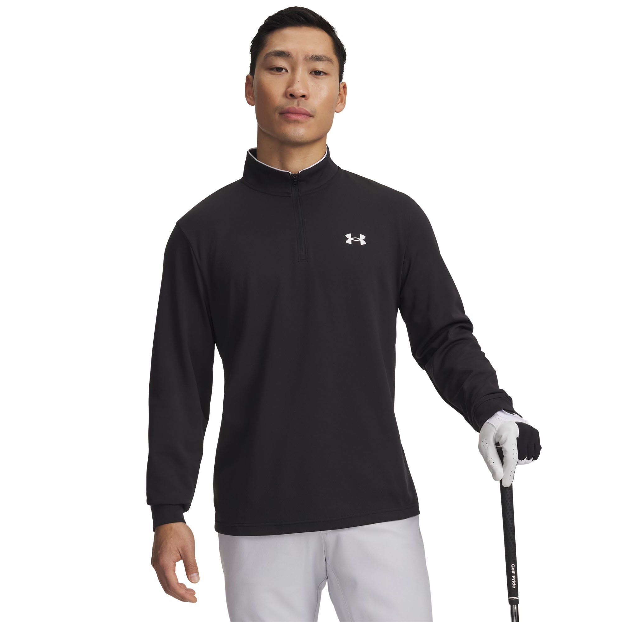 UA Matchplay Golf 1/4 Zip - Black/White – Greaves Sports