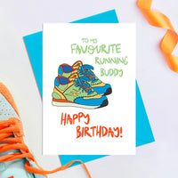HB - favourite running buddy - Greetings Card