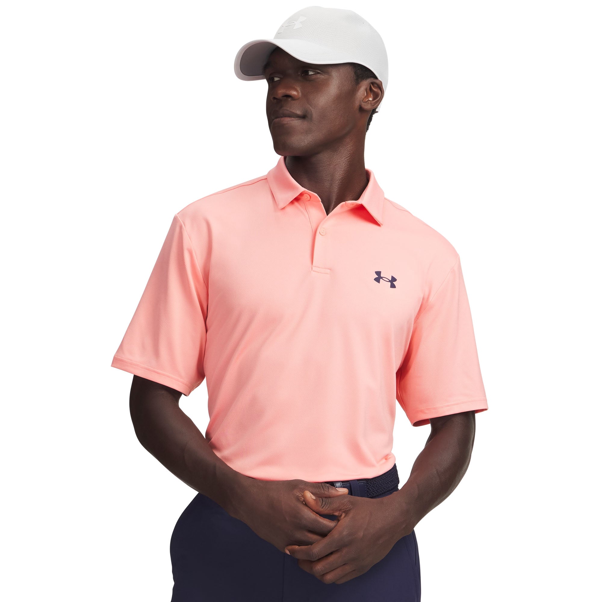 UA Matchplay Polo - Posh Pink/Navy | Performance Golf – Greaves Sports