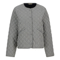 Cashel Check Collarless Quilted Jacket Womens