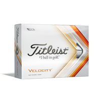 Titleist Velocity 2022 golf balls 12 pack in white.