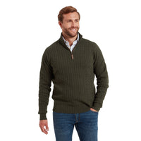 Calton Cotton Cashmere Cable 1/4 Zip Jumper