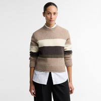Wrenwood Striped Wool Crewn Neck Jumper - Women's