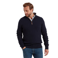 Calton Cotton Cashmere Cable 1/4 Zip Jumper