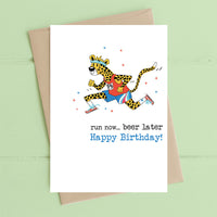 Run now, beer later - Greetings Card