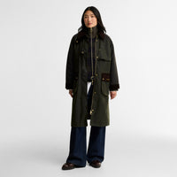 Kirklees Checked Long Wax Jacket Womens