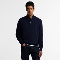 Ronson Tartan Trim Half Zip Sweater