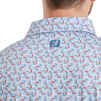 Surfs Up Print Lisle Polo Shirt
