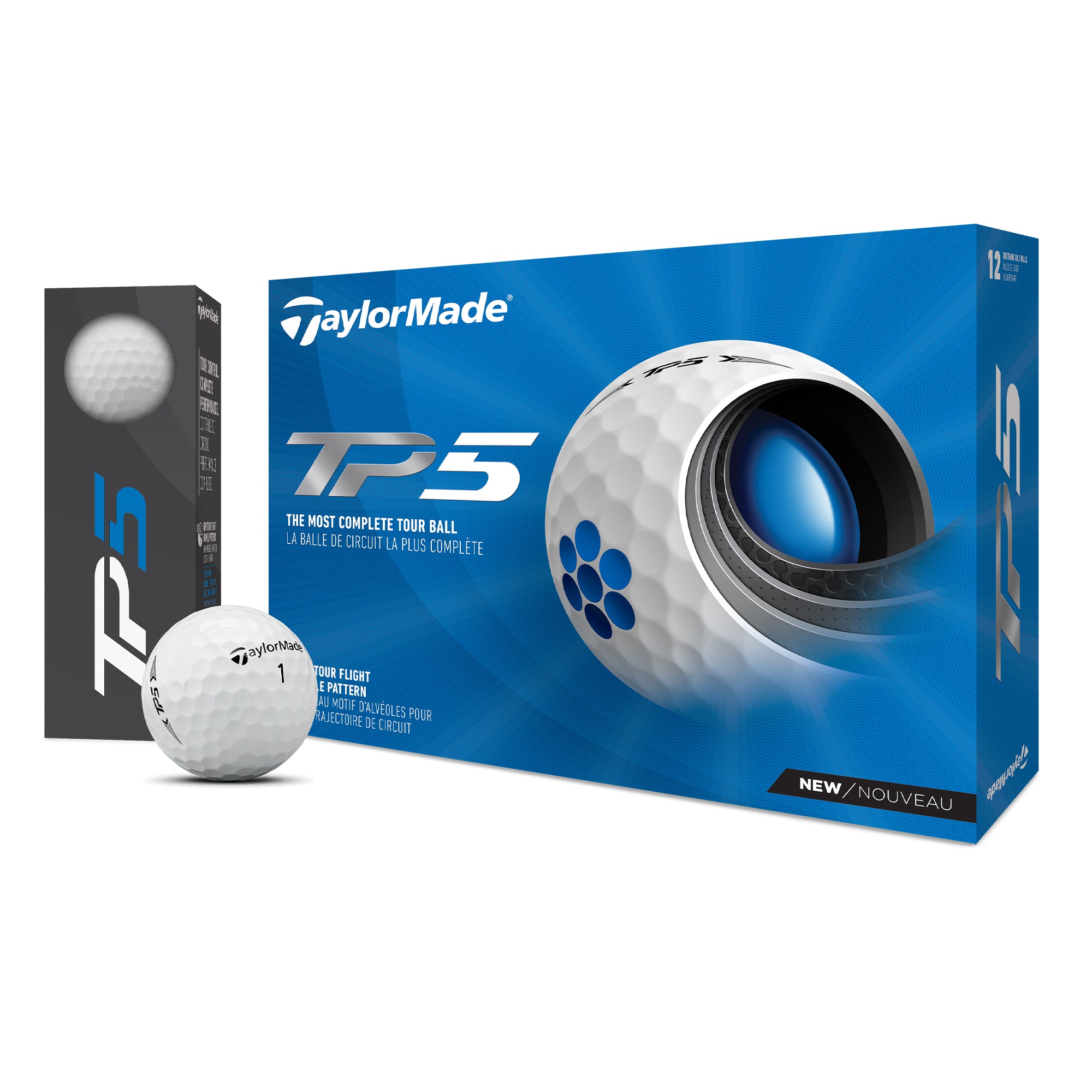 TaylorMade TP5 Golf Ball 2021 12 Pack (White) Greaves Sports