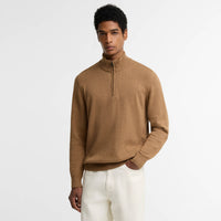 Cotton Half Zip Knitted Jumper