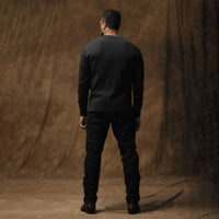 Waffle Knit Henley Waffle Cotton T-Shirt