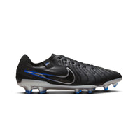 black Tiempo Legend 10 Pro FG football boots with nike tick in blue