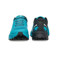 Spin Ultra trail running shoes from Scarpa. Azure blue and black colour