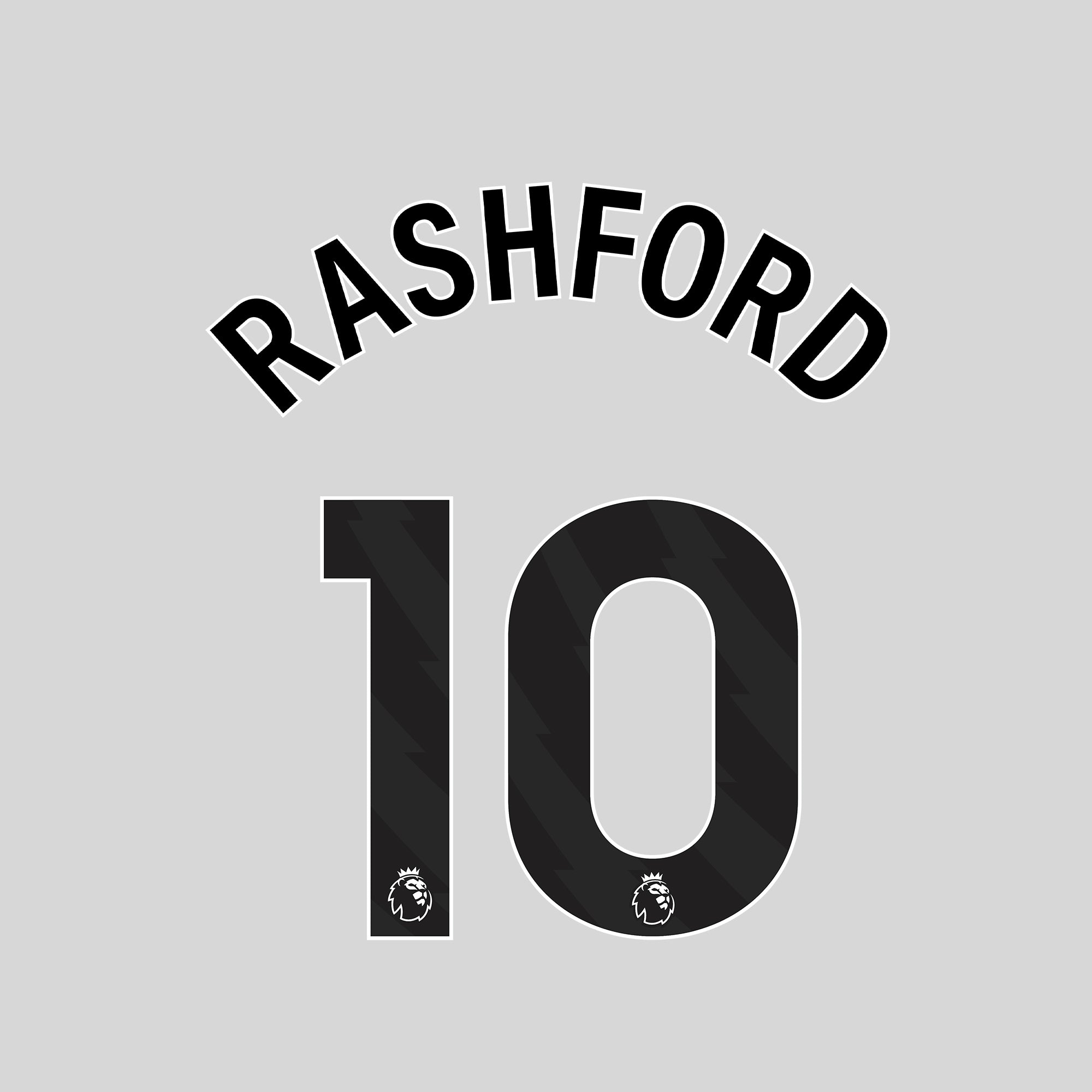 Number 10 Rashford Rashford Name & Number Iron-On Set (Jnr) | Official – Greaves Sports