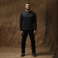 Waffle Knit Henley Waffle Cotton T-Shirt