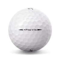 A Titleist Pro V1x left dash golf ball in white.