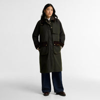 Kirklees Checked Long Wax Jacket Womens