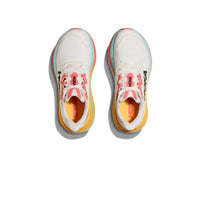 A pair of HOKA Skyward X women's running shoes in Blanc De Blanc/Swim Day.