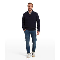 Calton Cotton Cashmere Cable 1/4 Zip Jumper