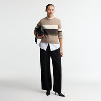 Wrenwood Striped Wool Crewn Neck Jumper - Women's