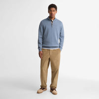 Cotton Half Zip Knitted Jumper