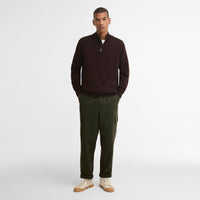 Ronson Tartan Trim Half Zip Sweater