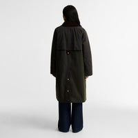 Kirklees Checked Long Wax Jacket Womens
