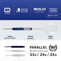 Geo 01 Parallel 90% Quick Point Darts - Steel Tip Darts