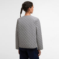 Cashel Check Collarless Quilted Jacket Womens