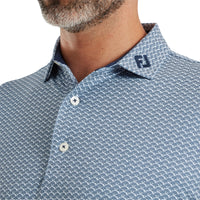 Scallop Geo Pique Polo Shirt