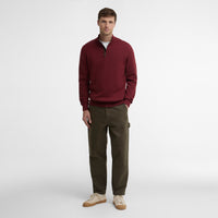 Cotton Half Zip Knitted Jumper