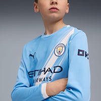 Man City 25/26 Home L/S Football Shirt Jnr