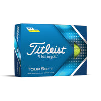 Titleist Tour Soft 2022 Golf ball 12 pack in yellow.