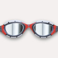 Zoggs predator flex titanium adult swimming goggles in red