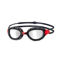 Zoggs Predator titanium adult swimming goggles in red and grey
