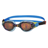 Zoggs sea demon swimming goggles with split yolk strap. cool reptile eyes design
