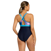 Flashdrive Dakota Print Crossback Swimsuit Womens