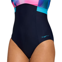 Flashdrive Dakota Print Crossback Swimsuit Womens