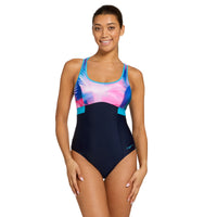 Flashdrive Dakota Print Crossback Swimsuit Womens