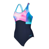 Flashdrive Dakota Print Crossback Swimsuit Womens