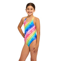 Rainbow Ripple Flyback Junior Swimsuit