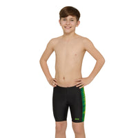 Pipeline Green Panelled Mid Jammer Junior Swimming Shorts