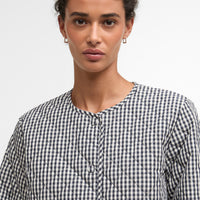 Cashel Check Collarless Quilted Jacket Womens